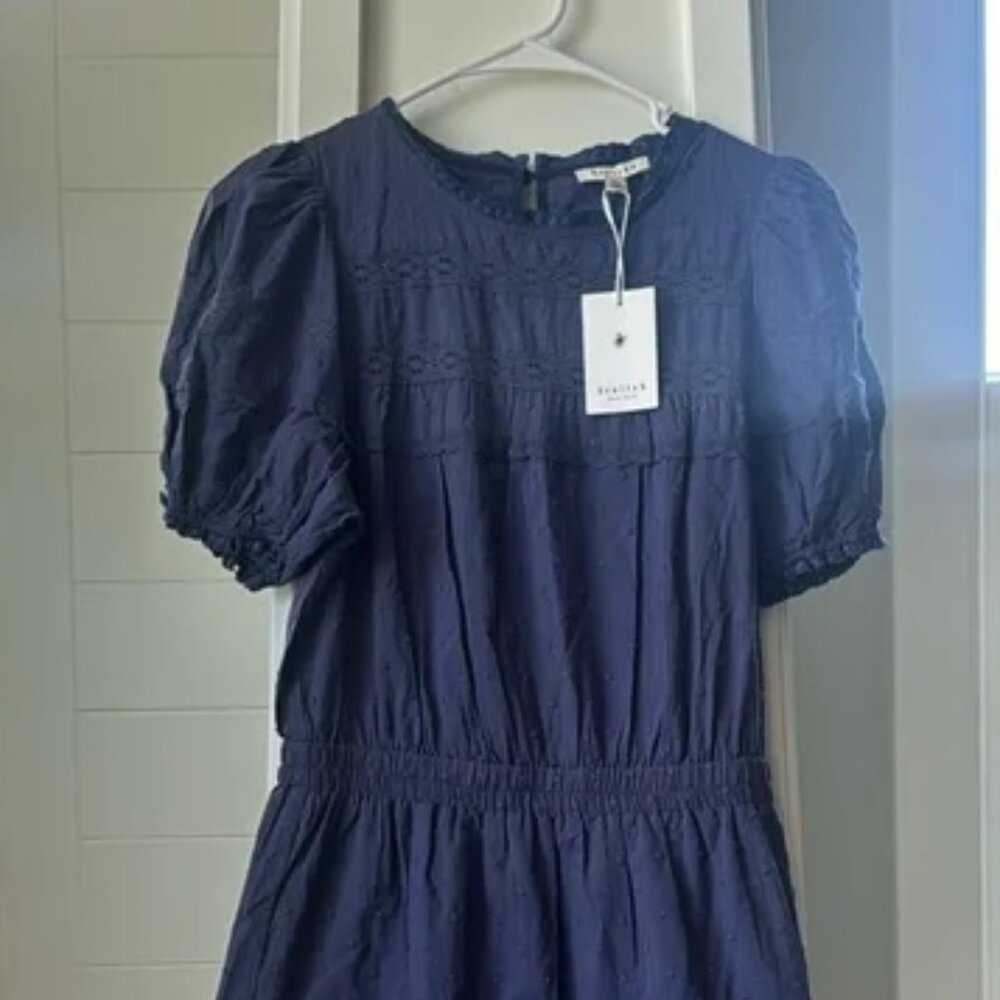 Stellah Dot Embroidery Puff Sleeve Mini Dress - Picture 6 of 9